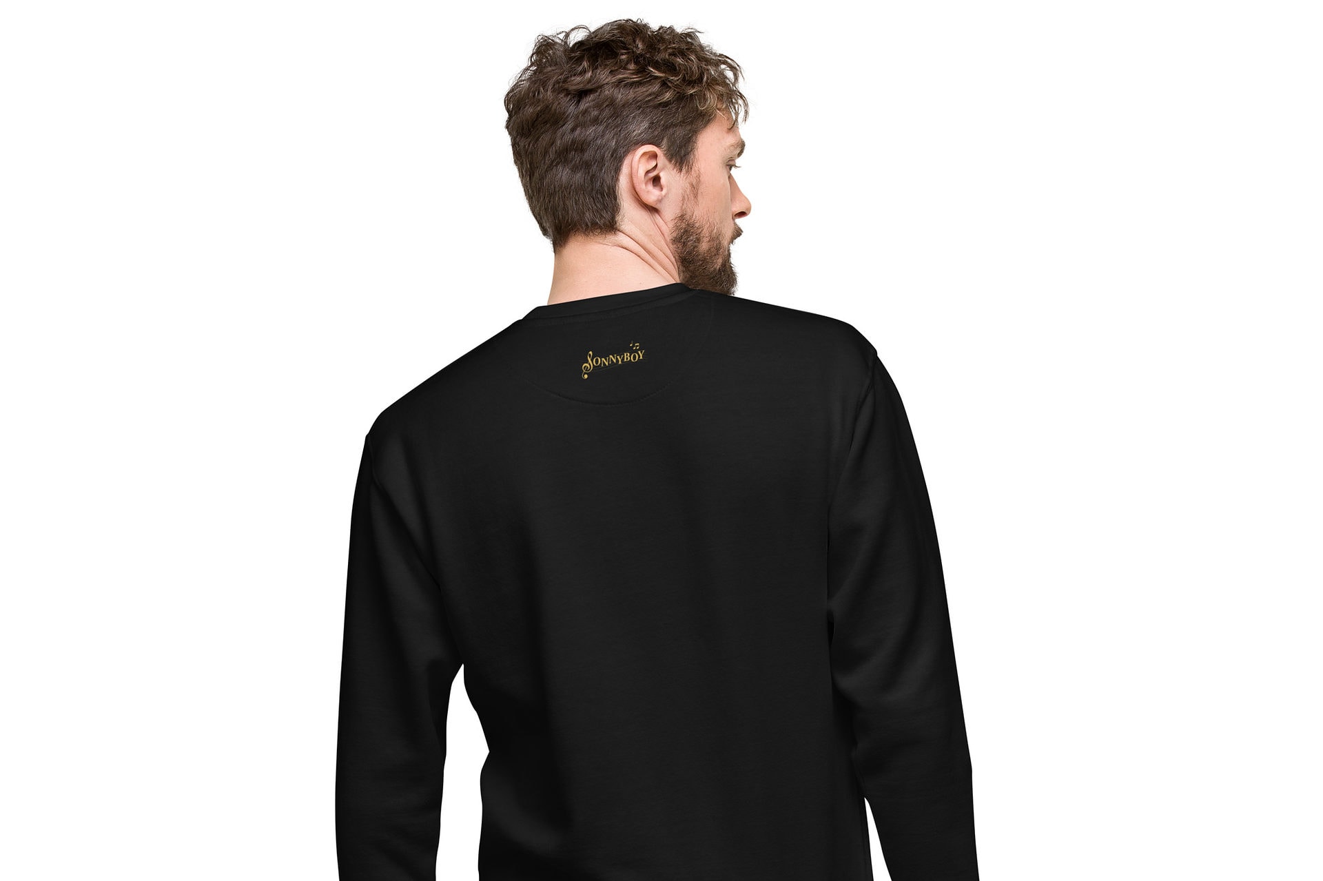 Unisex Premium Sweatshirt Black Back 62F9574Aa2Fdc