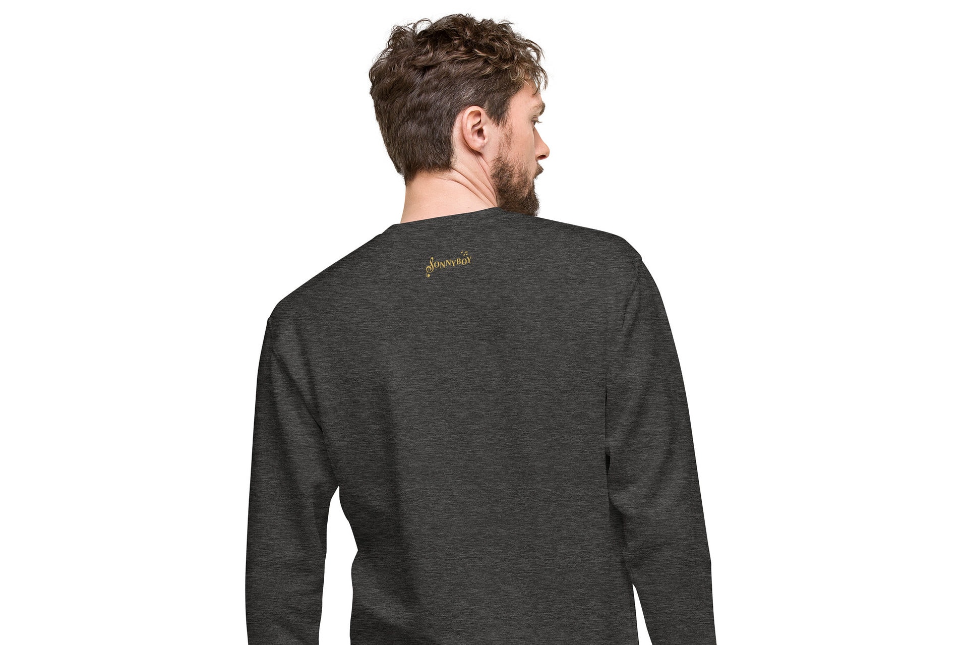Unisex Premium Sweatshirt Charcoal Heather Back 62F9574Aa3A09