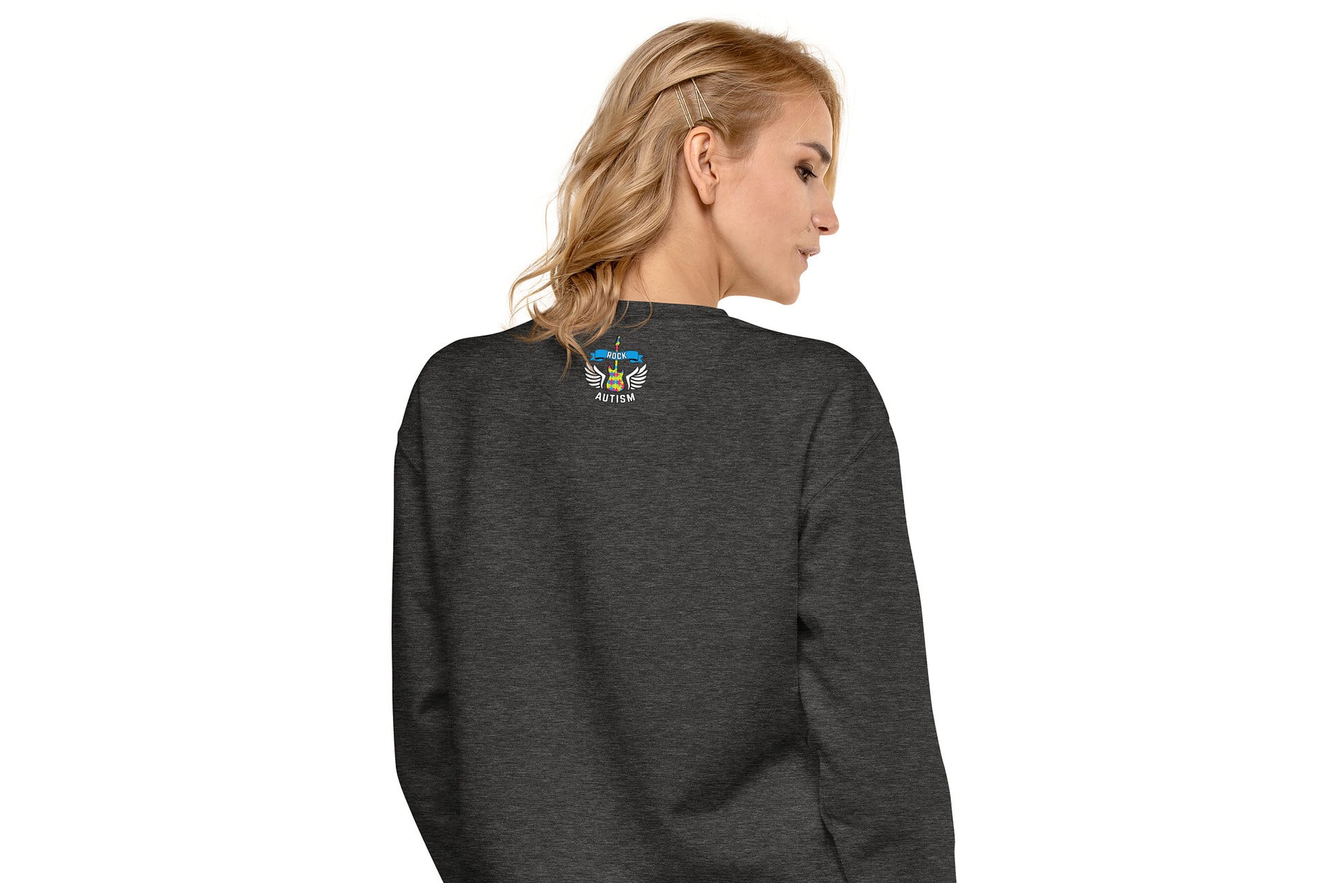 Unisex Premium Sweatshirt Charcoal Heather Back 62F966A60966D