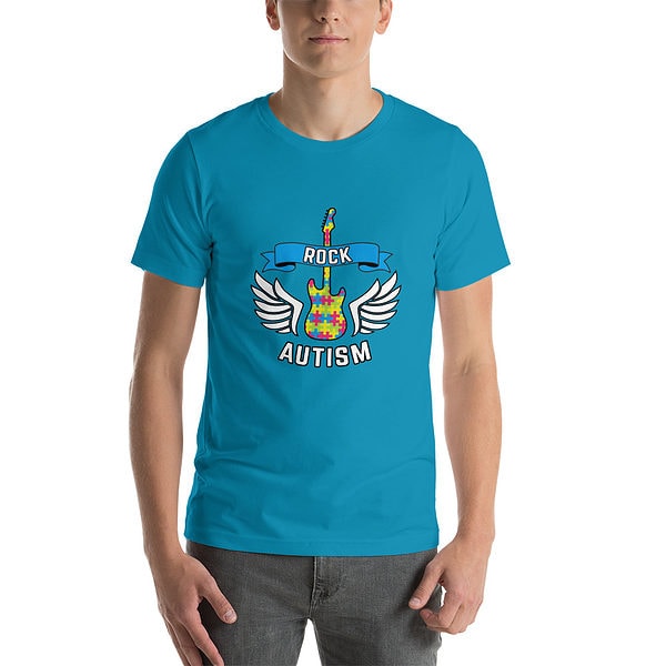 Unisex Staple T Shirt Aqua Front 62F9493501Cb6