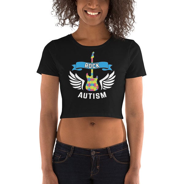 Womens Crop Tee Black Front 62F95867387Ee