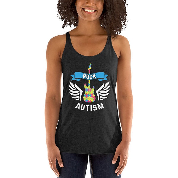 Womens Racerback Tank Top Vintage Black Front 62F94Edf5B356