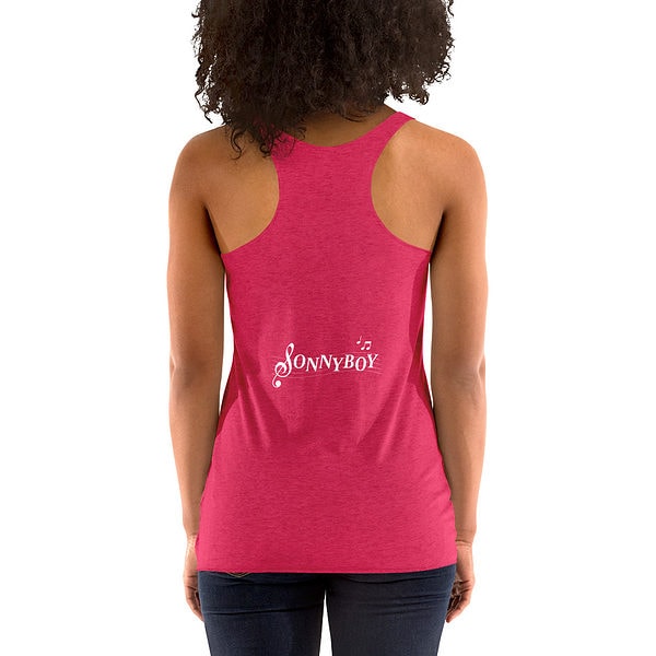 Womens Racerback Tank Top Vintage Shocking Pink Back 62F94Edf5Be87