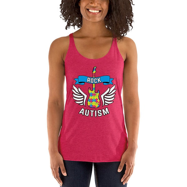 Womens Racerback Tank Top Vintage Shocking Pink Front 62F94Edf5Bc67