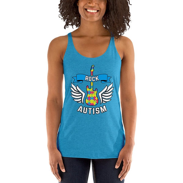 Womens Racerback Tank Top Vintage Turquoise Front 62F94Edf5984C